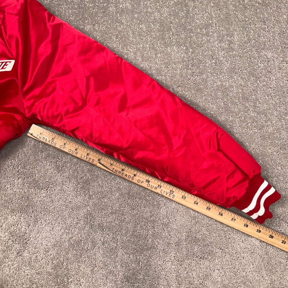 Chalk Line Varsity Jacket Men S Red Ohio State Buckeyes NCAA 80s Satin USA VTG - Picture 8 of 10
